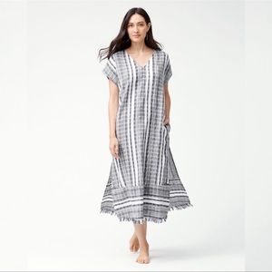 PRICE FIRM🚨 Tommy Bahama Yarn Dye Stripe Tea-Length Dress Beach Cover Up Large